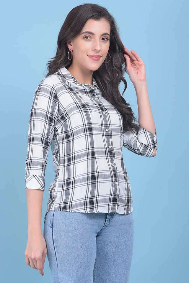 crimsoune club Checks Collared Viscose Women's Casual Wear Shirt-picture-19