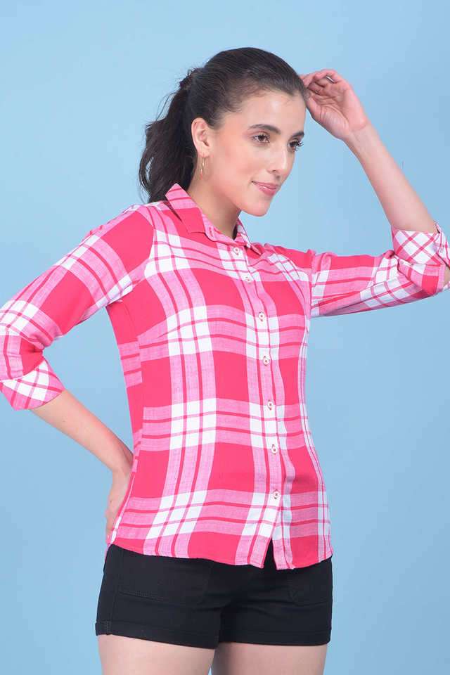 crimsoune club Checks Collared Viscose Women's Casual Wear Shirt-picture-15