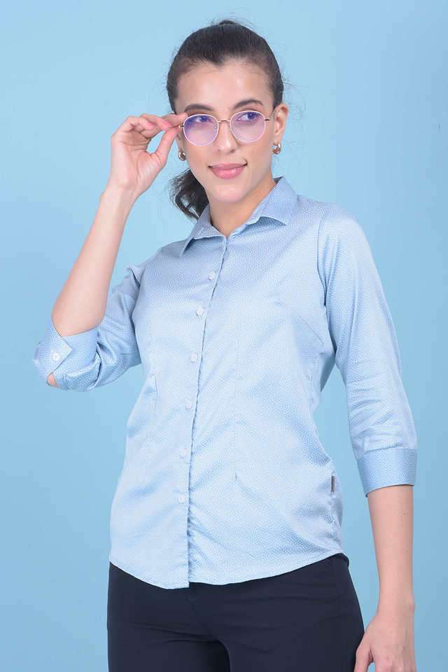 crimsoune club Polka Dots Collared Blended Fabric Women's Casual Wear Shirt-picture-24