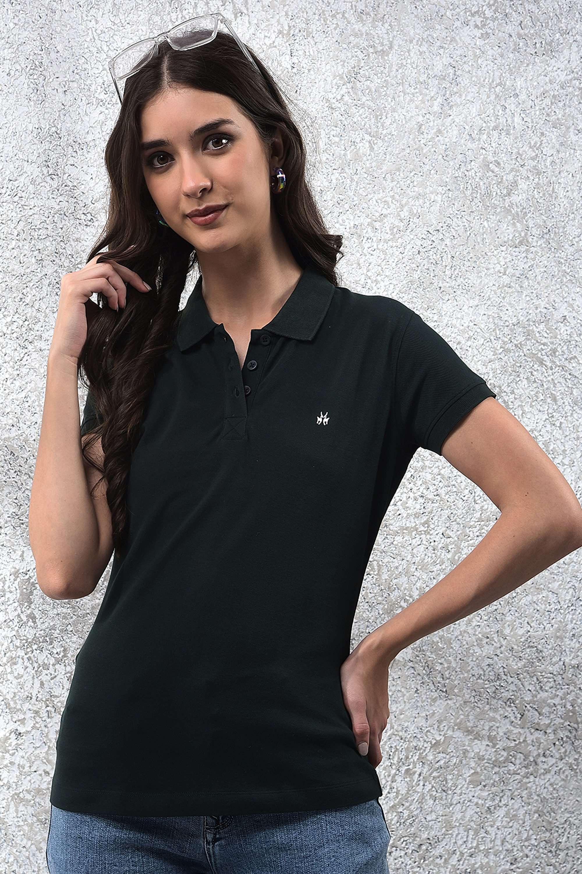 crimsoune club Textured Blended Fabric Women's T-Shirt-picture-27
