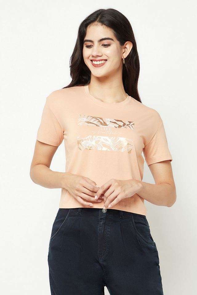 crimsoune club Printed Cotton Round Neck Women T-Shirt-picture-24
