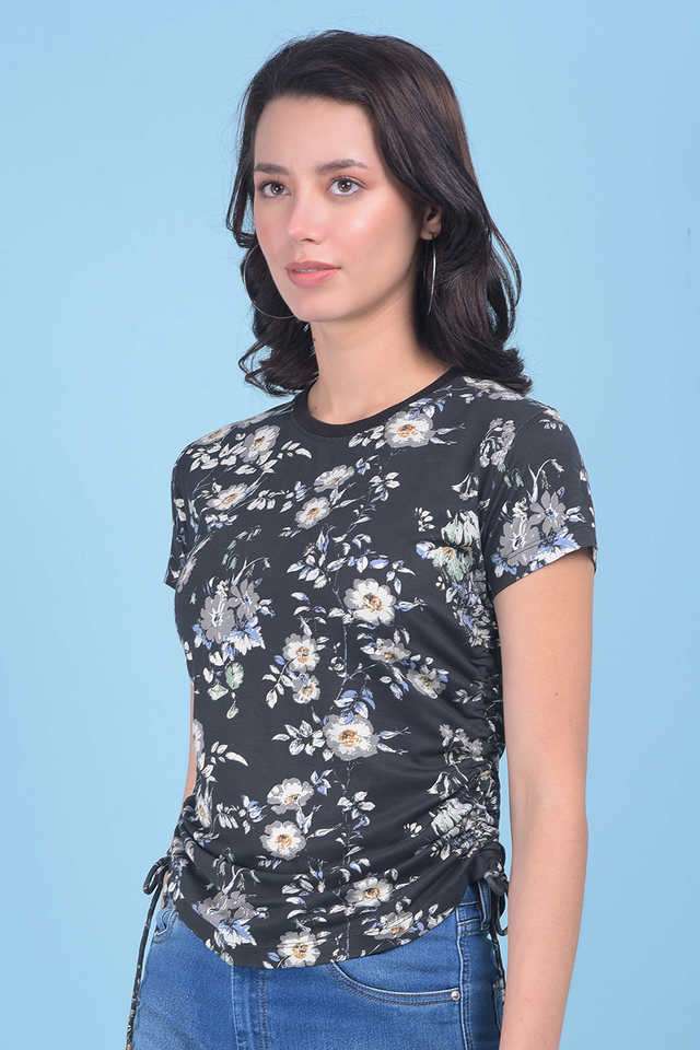 crimsoune club Floral Cotton Round Neck Women T-Shirt-picture-24