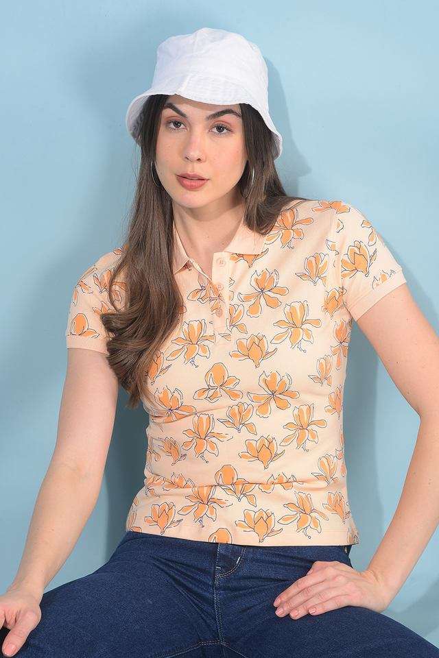 crimsoune club Floral Cotton Collared Women T-Shirt-picture-22