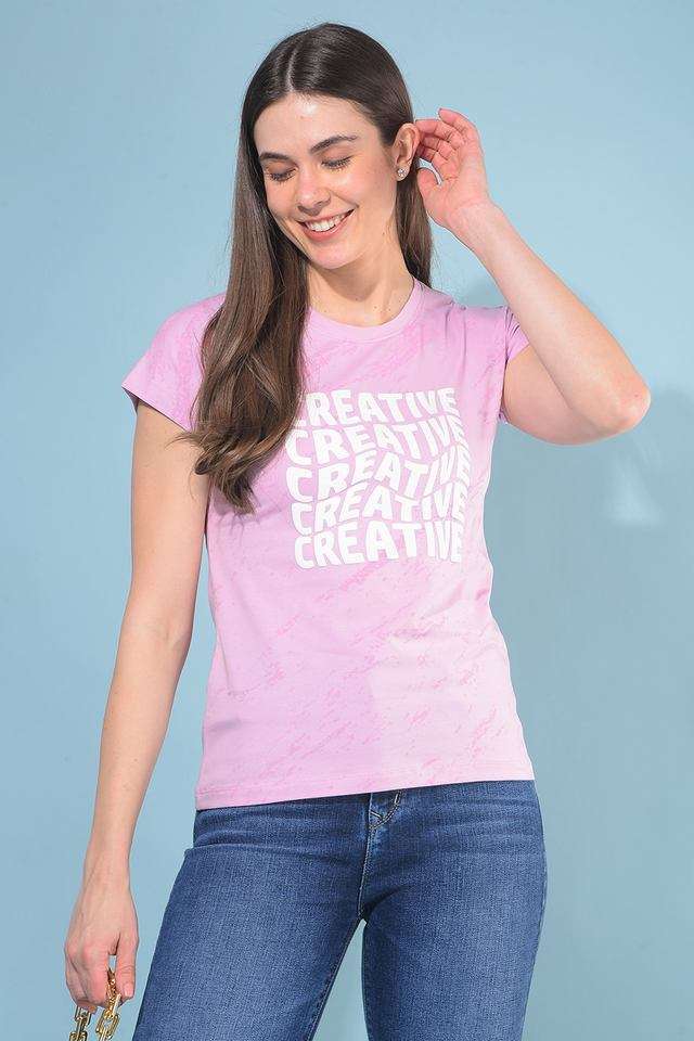 crimsoune club Typographic Cotton Round Neck Women T-Shirt-picture-18