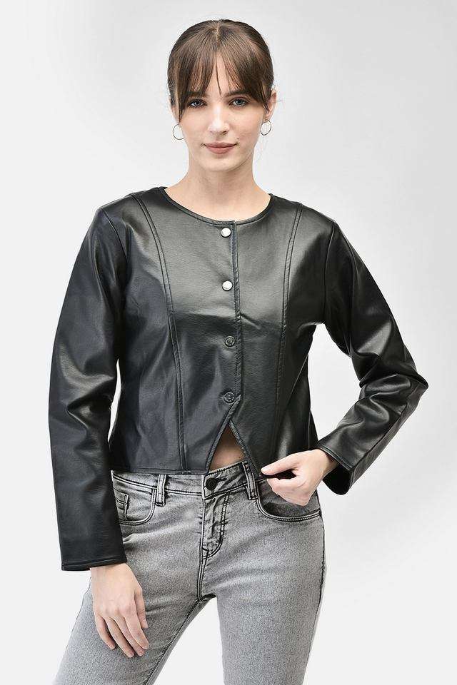 crimsoune club Solid Round Neck Blended Fabric Women's Casual Wear Jacket-picture-35