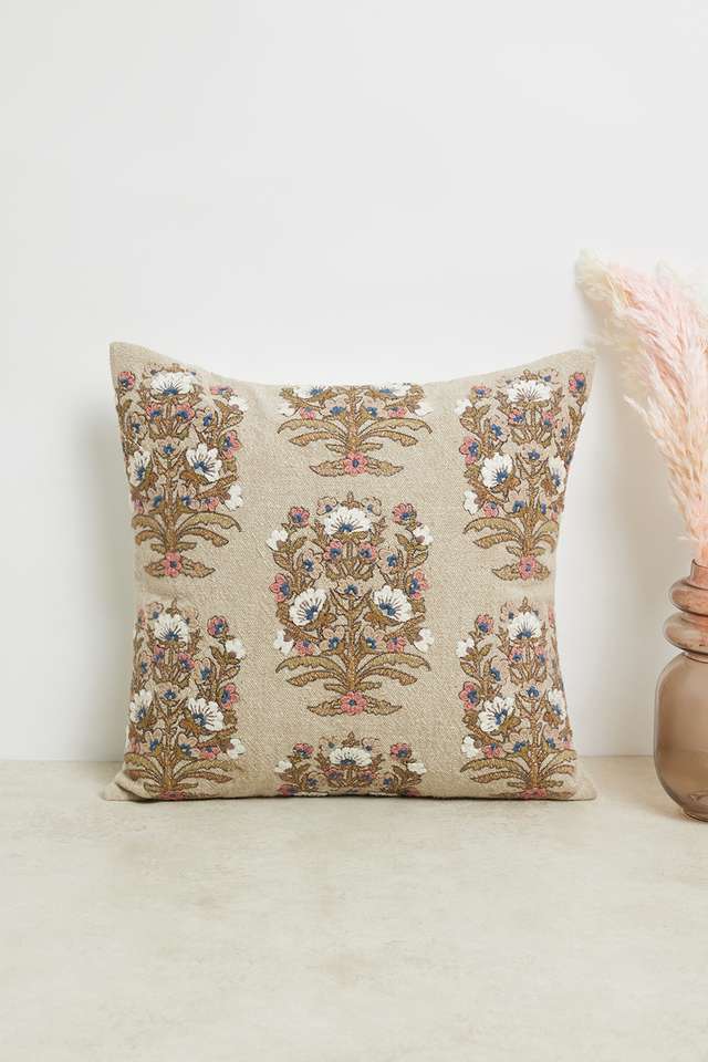 Kalamkari-Floral-Butta-Neutral-40-x-40-cm