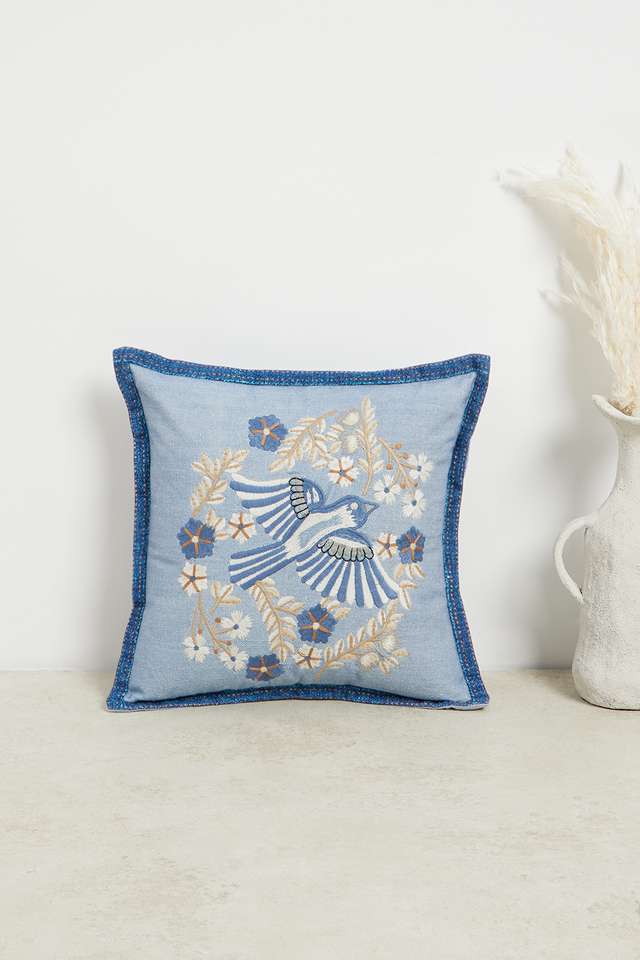 Floral-Denim-Fauna-Wreth-Blue-Cushion-Cover-30-x-30-cm