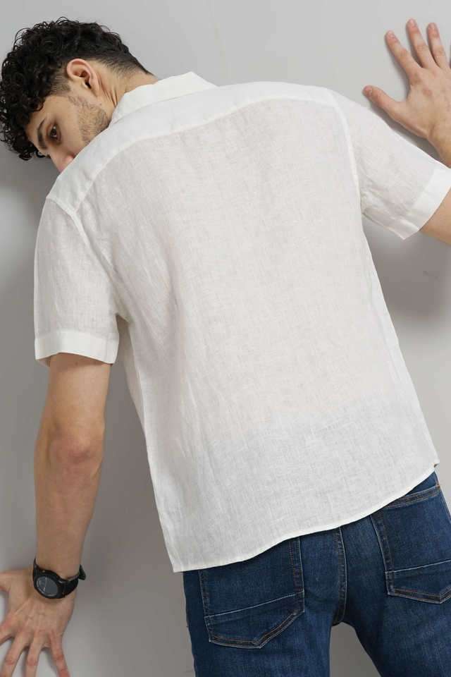 Solid-Linen-Regular-Fit-Men-s-Casual-Wear-Shirt