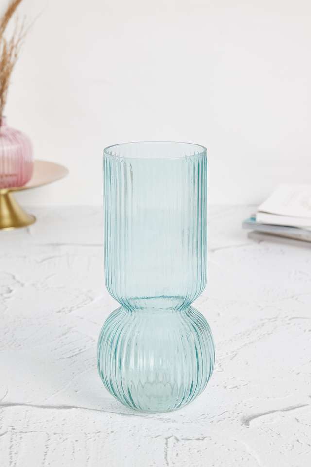 Pop-Art-Gardenia-Glass-Sphere-Blue-Vase