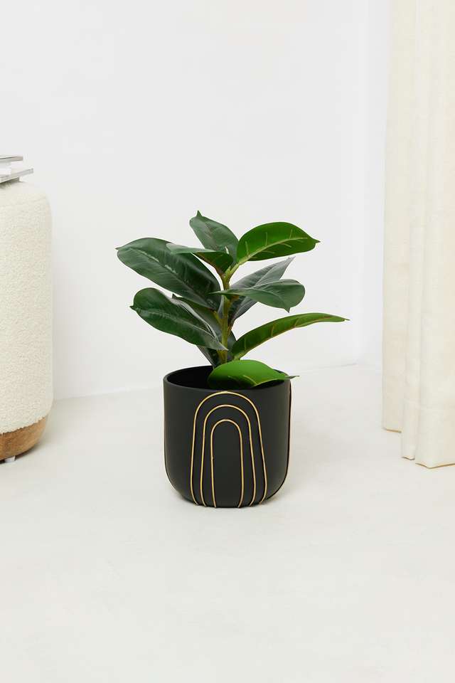 Totem-Black-Gold-Tabletop-Planter