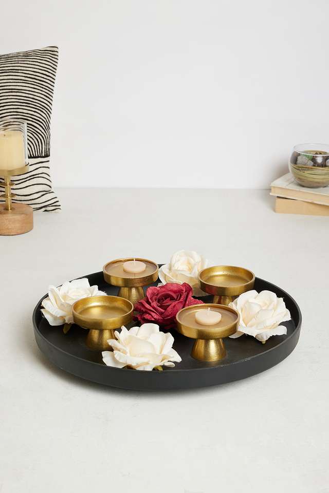 Modern-Casted-Metal-Platter-With-Gold
