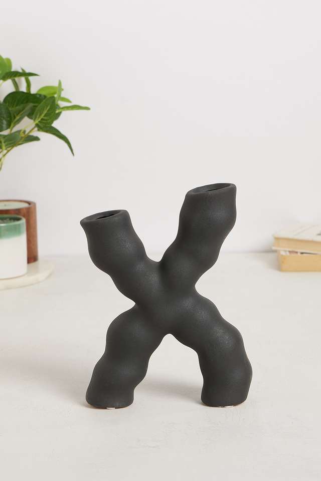 Modern-Ebony-Cross-Vase-Black