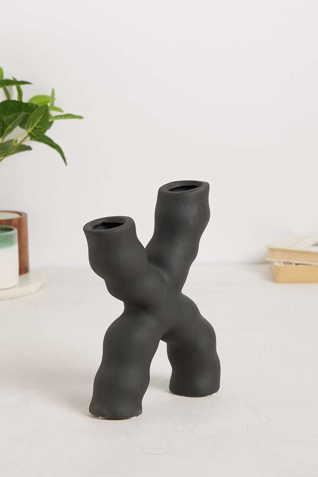 Modern-Ebony-Cross-Vase-Black
