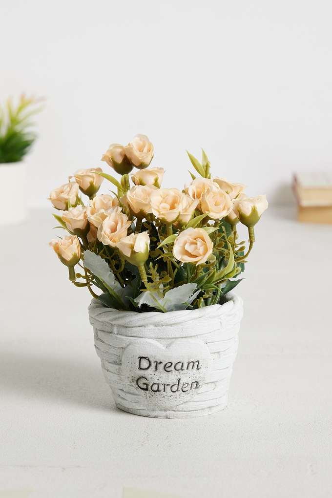 Gardenia-Cement-Potted-Flower-Yellow-S