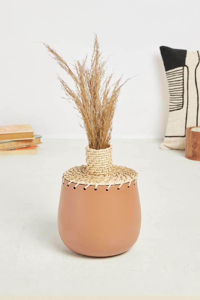 Natural-Braided-Rattan-Vase