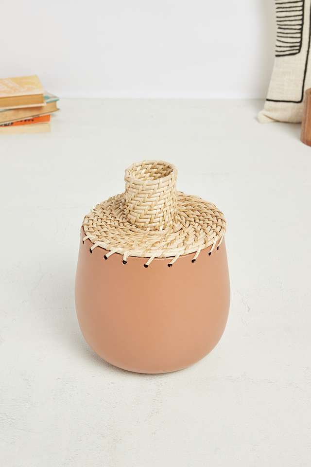 Natural-Braided-Rattan-Vase