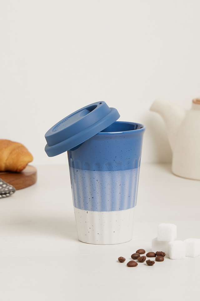 Popart-Treat-Yourself-Blue-Travel-Mug