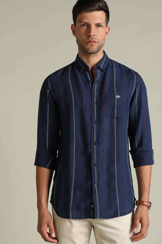 Stripes-Linen-Relaxed-Fit-Men-s-Casual-Shirt