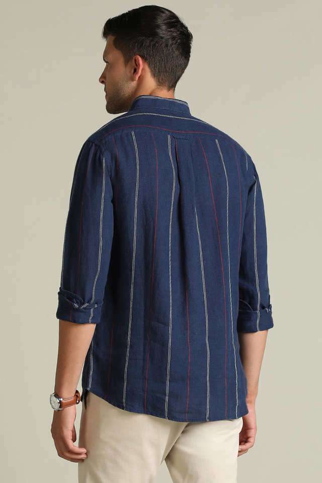 Stripes-Linen-Relaxed-Fit-Men-s-Casual-Shirt