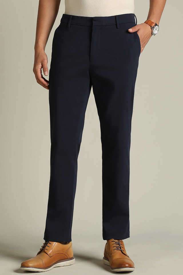 Solid-Cotton-Slim-Fit-Men-s-Casual-Trousers