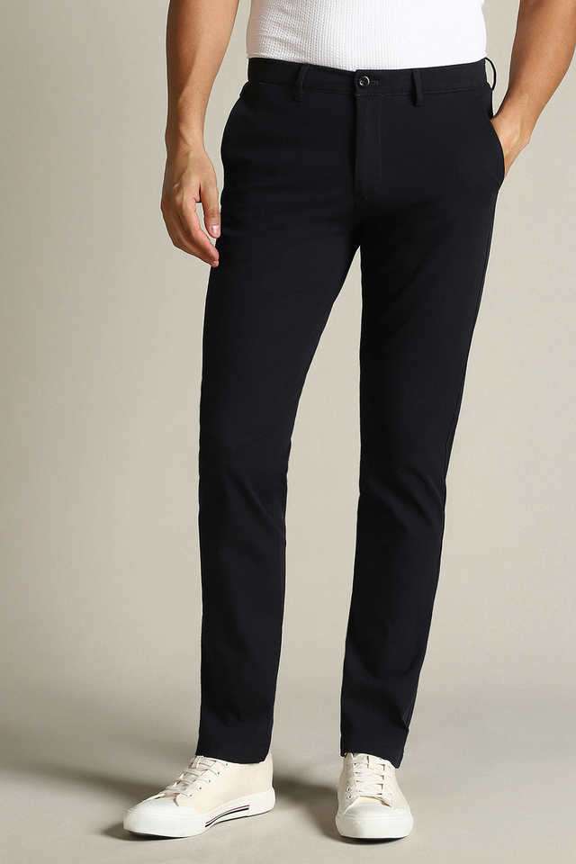 Solid-Cotton-Slim-Fit-Men-s-Casual-Trousers