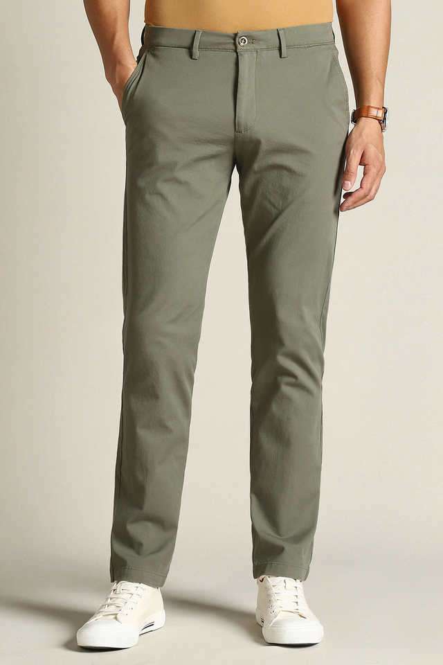 Solid-Cotton-Slim-Fit-Men-s-Casual-Trousers