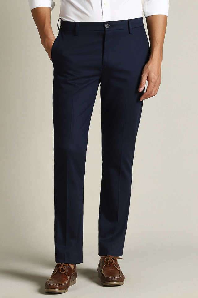 Solid-Cotton-Slim-Fit-Men-s-Casual-Trousers