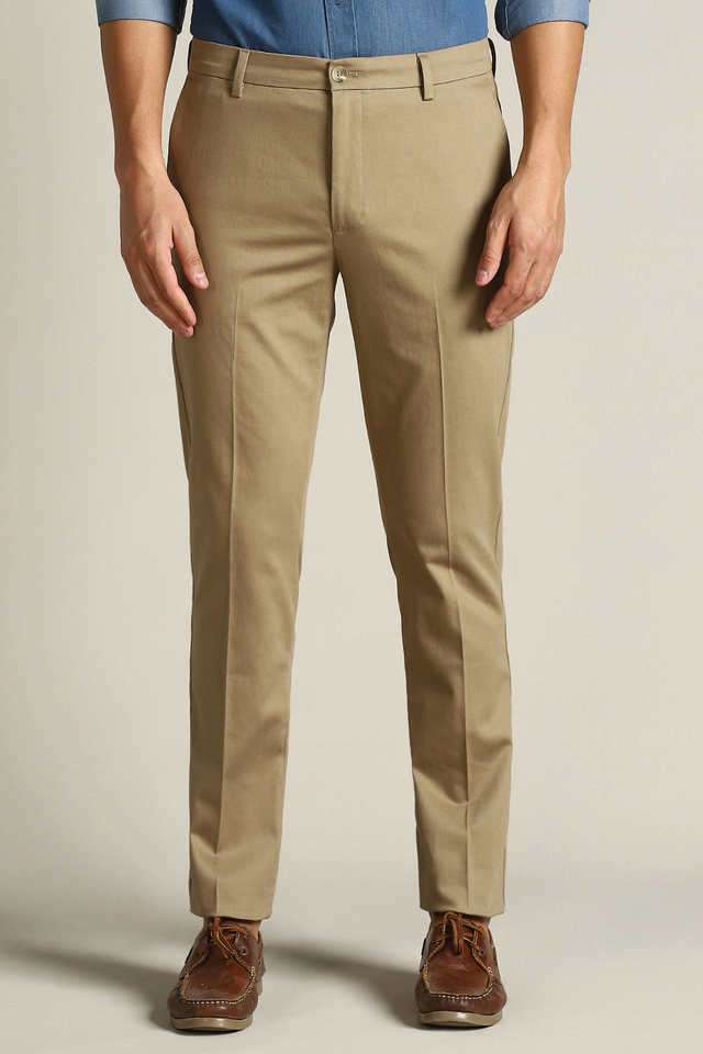 Solid-Cotton-Slim-Fit-Men-s-Casual-Trousers