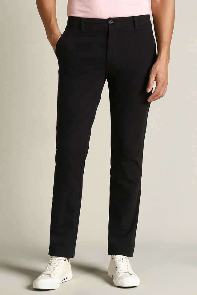 Solid-Cotton-Slim-Fit-Men-s-Casual-Trousers