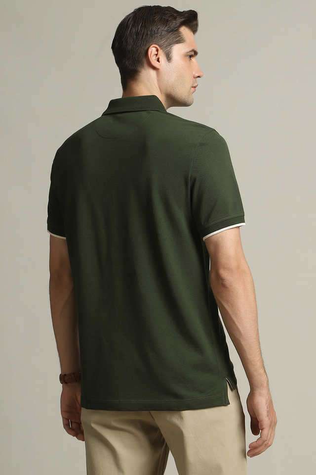 Solid-Blended-Fabric-Polo-Men-s-T-Shirt