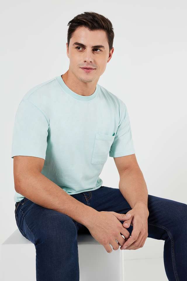 Solid-Cotton-Round-Neck-Men-s-T-Shirt