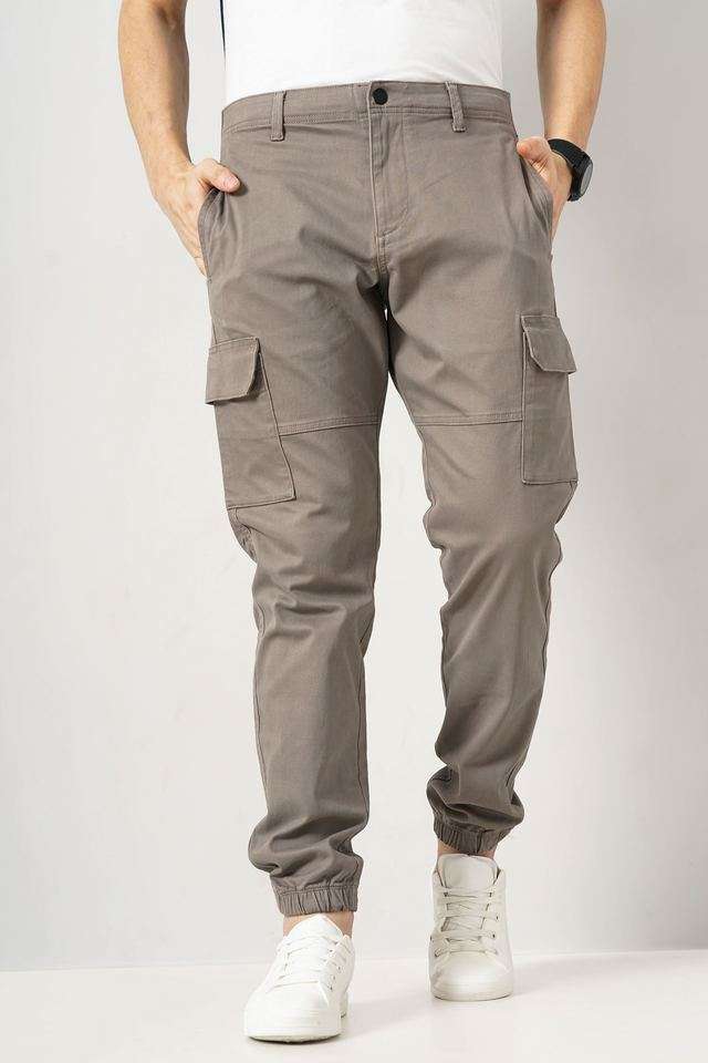 Solid-Cotton-Regular-Fit-Men-s-Casual-Trouser