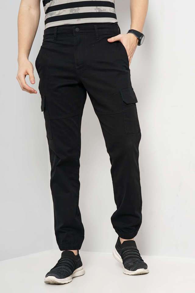 Solid-Cotton-Regular-Fit-Men-s-Casual-Trousers