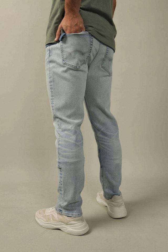 Light-Wash-Polyester-Cotton-Slim-Fit-Men-s-Jeans