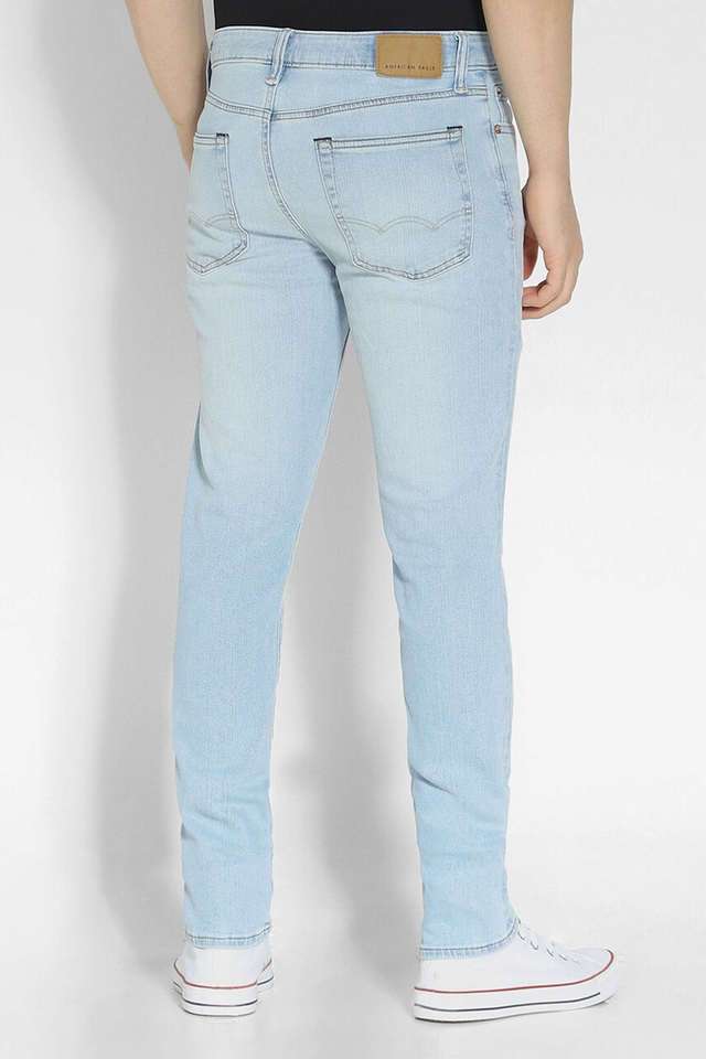 Light-Wash-Polyester-Slim-Fit-Men-s-Jeans