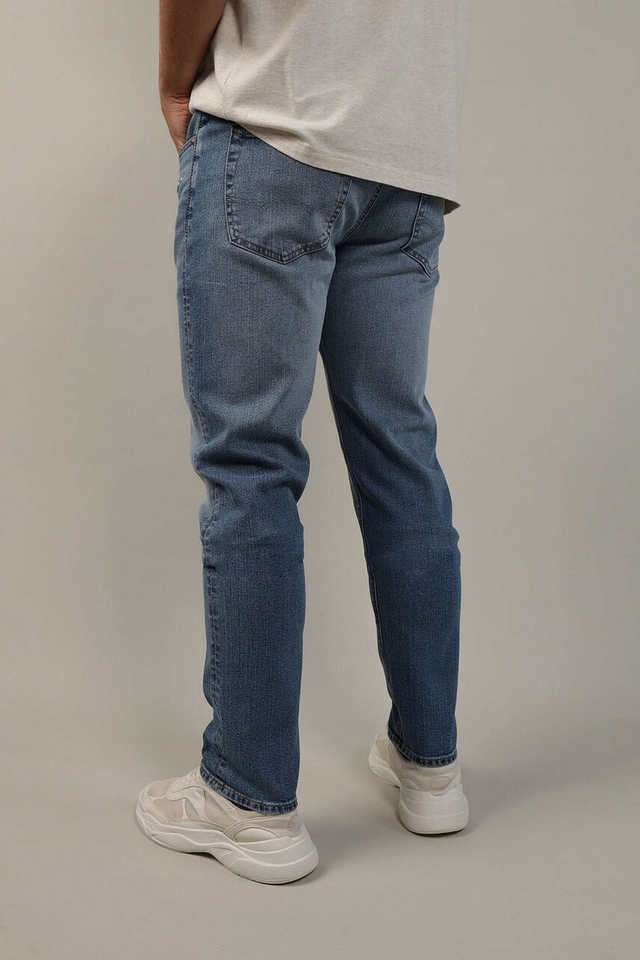 Light-Wash-Polyester-Slim-Fit-Men-s-Jeans