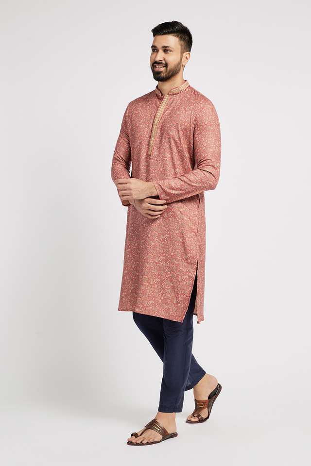 Printed-Polyester-Regular-Fit-Men-s-Kurta