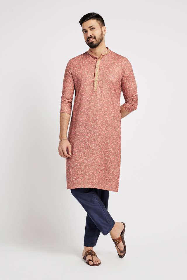 Printed-Polyester-Regular-Fit-Men-s-Kurta