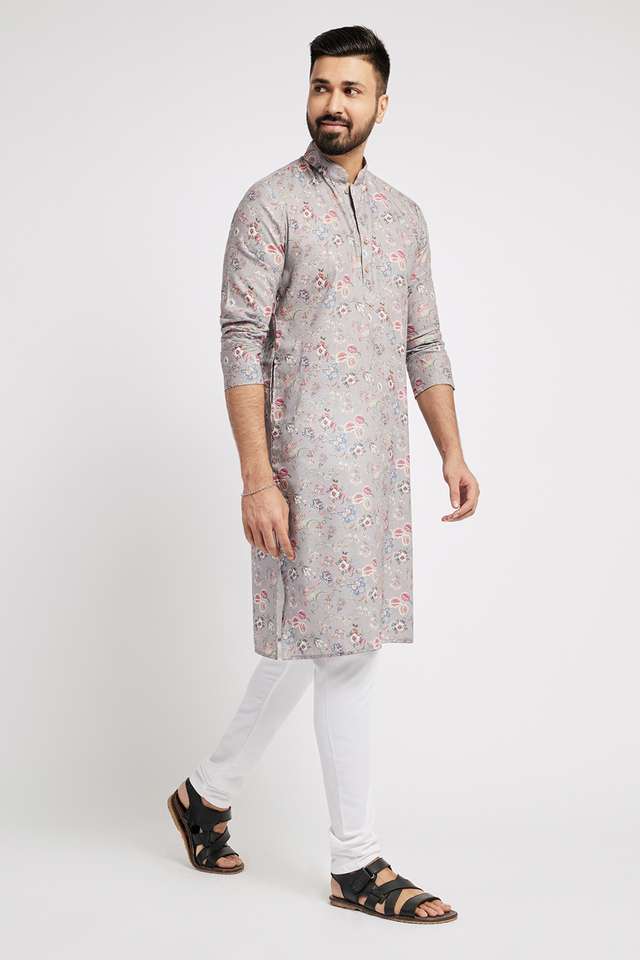 Floral-Polyester-Men-Festive-Wear-Kurta