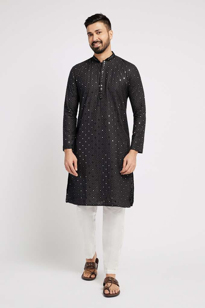 Embroidered-Polyester-Regular-Fit-Men-s-Kurta