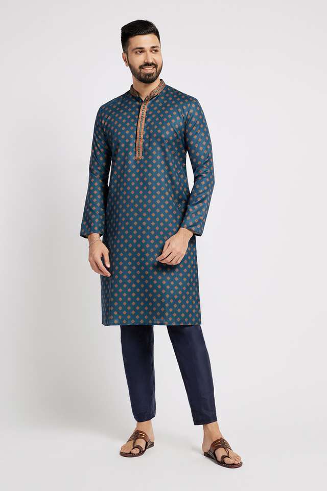 Printed-Polyester-Regular-Fit-Men-s-Kurta