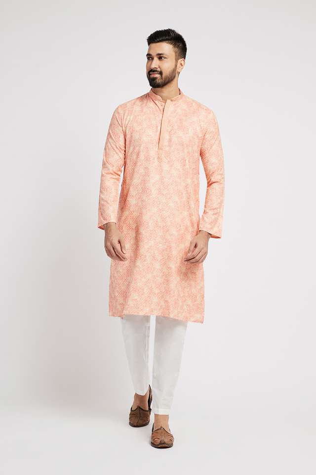 Printed-Polyester-Regular-Fit-Men-s-Kurta