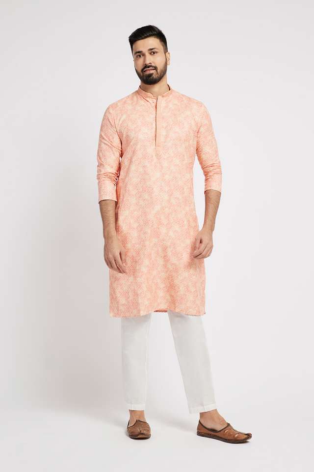 Printed-Polyester-Regular-Fit-Men-s-Kurta