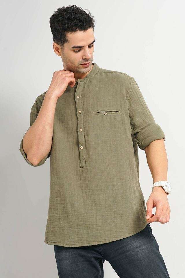 Solid-Cotton-Regular-Fit-Men-s-Casual-Wear-Shirt