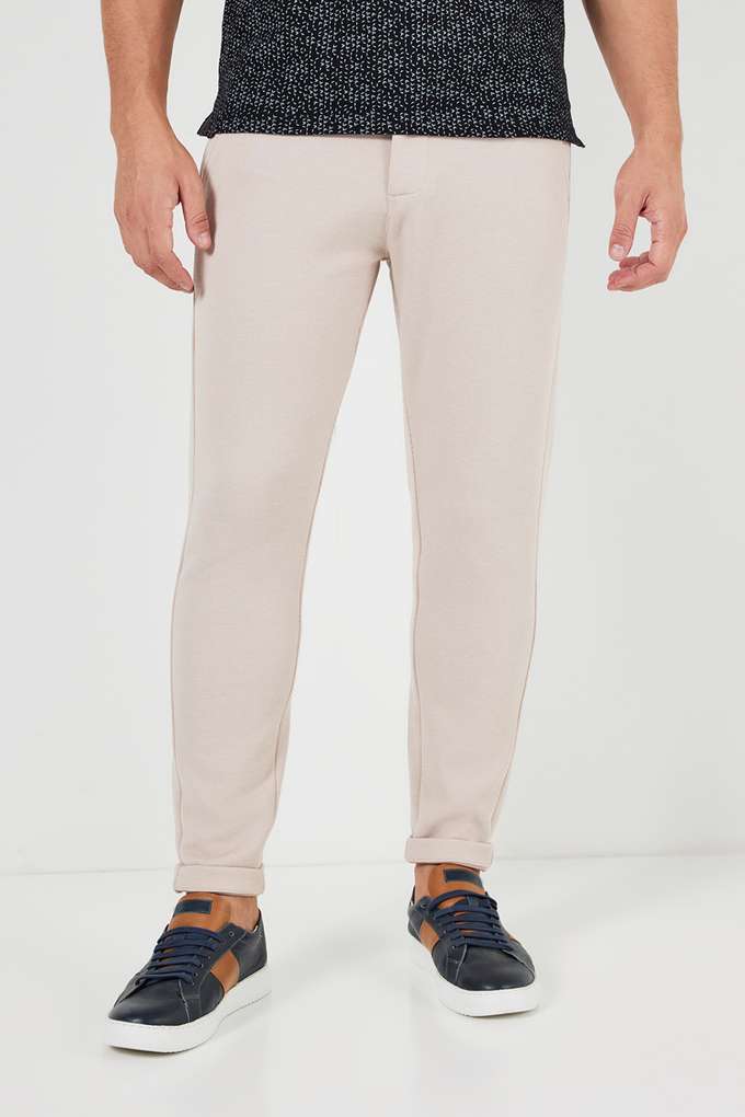 Solid-Polyester-Slim-Fit-Men-s-Casual-Trousers
