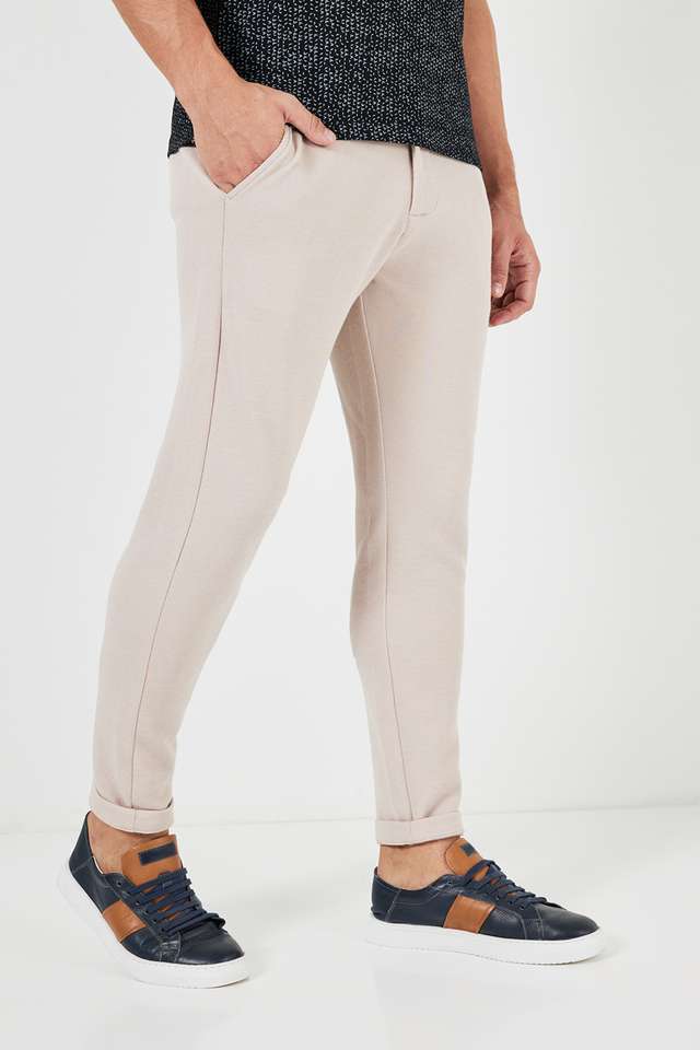 Solid-Polyester-Slim-Fit-Men-s-Casual-Trousers
