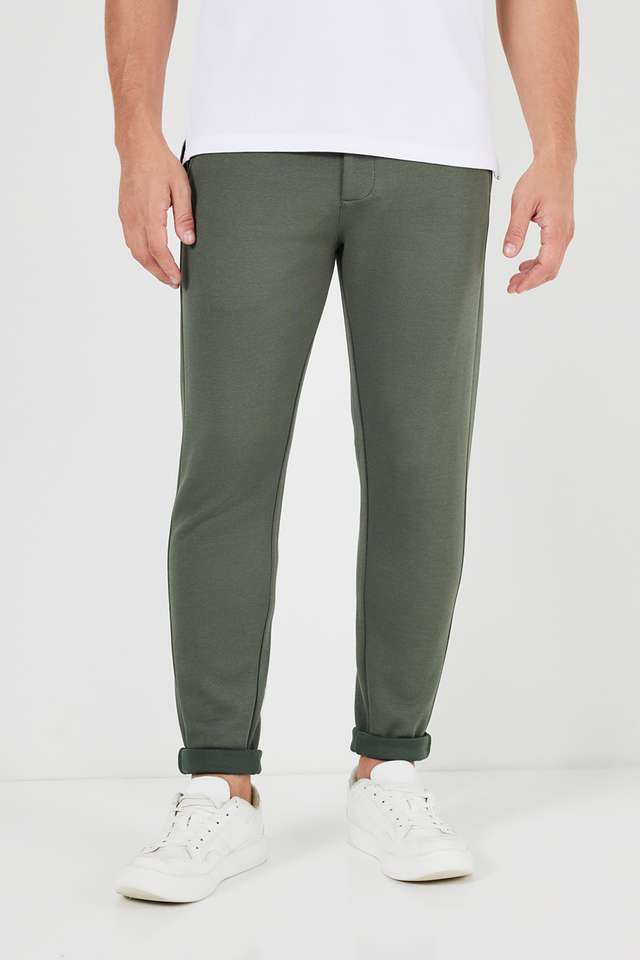 Solid-Polyester-Slim-Fit-Men-s-Casual-Trousers