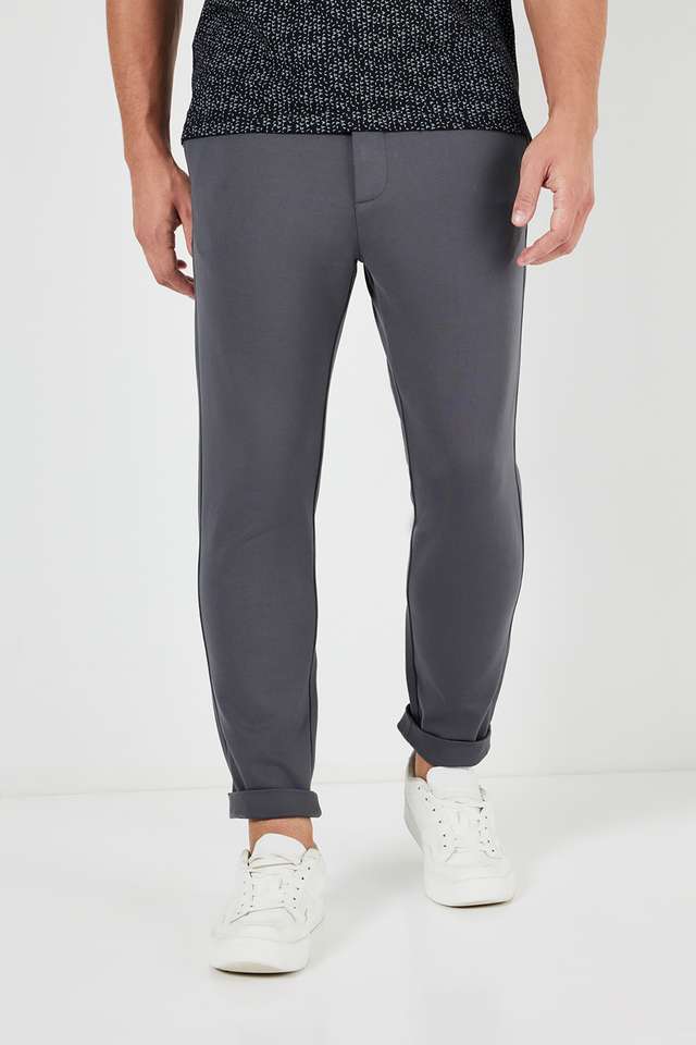 Solid-Rayon-Slim-Fit-Men-s-Casual-Trousers