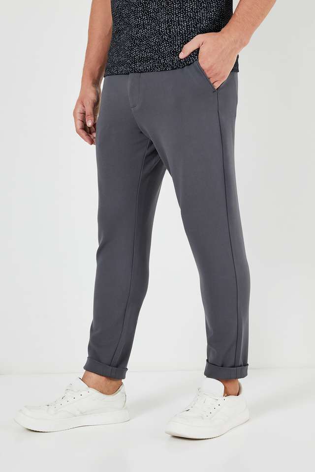 Solid-Rayon-Slim-Fit-Men-s-Casual-Trousers