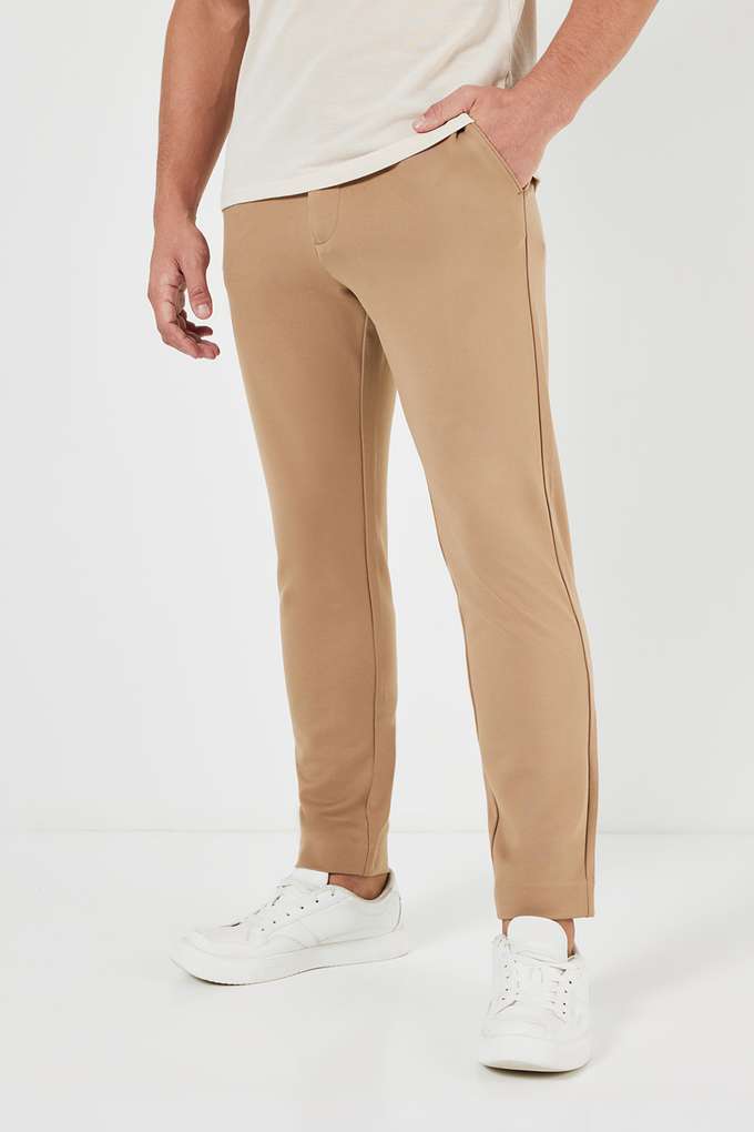 Solid-Rayon-Slim-Fit-Men-s-Casual-Trousers
